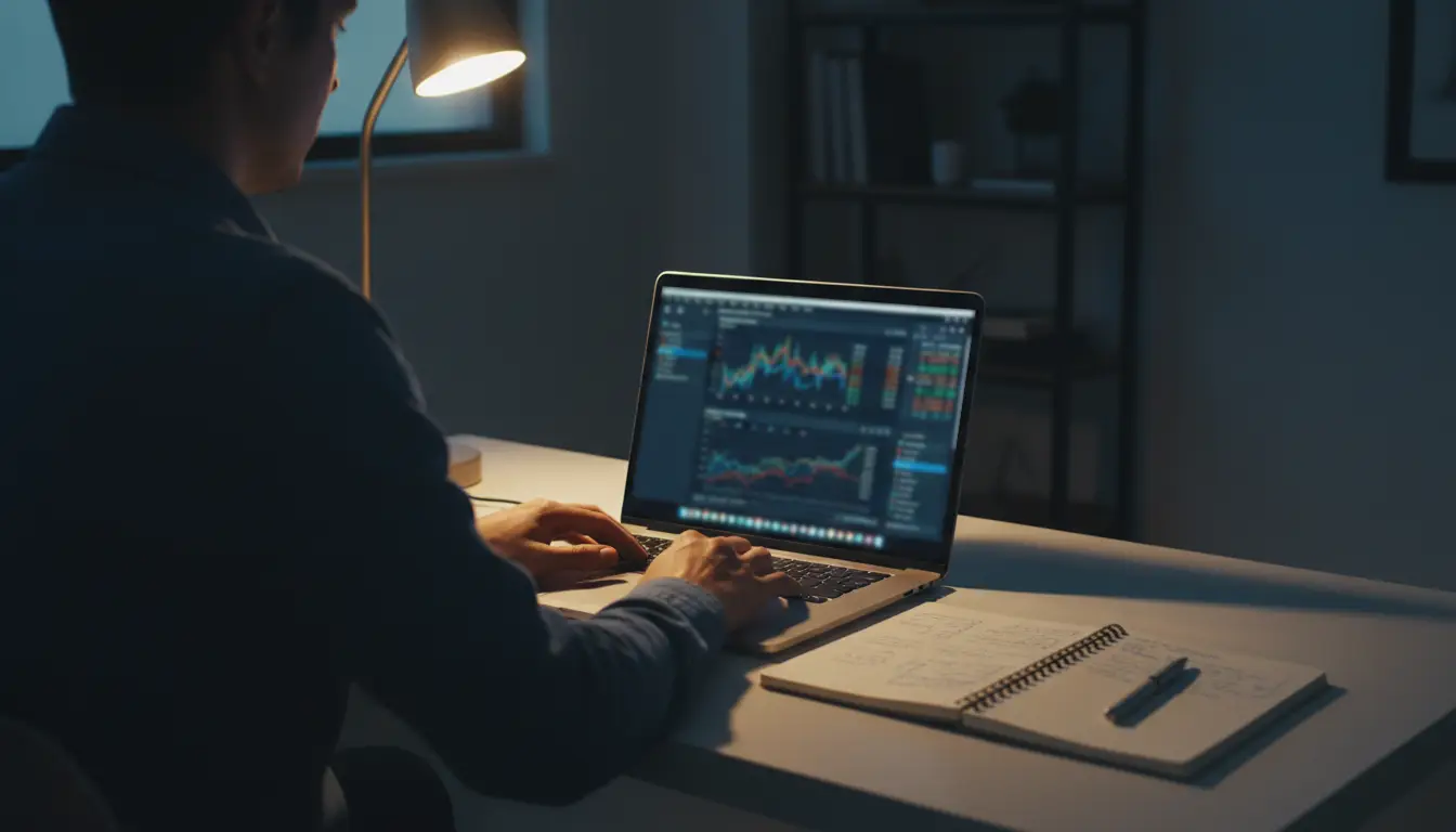 Analista revisando datos de telemetría de Fórmula 1 en una pantalla con gráficos de rendimiento